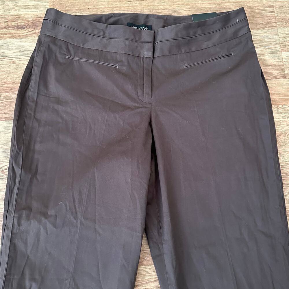 Lane Bryant Women’s Brown Cropped Hight Rise Pants Size 16 NWT - Picture 2 of 6